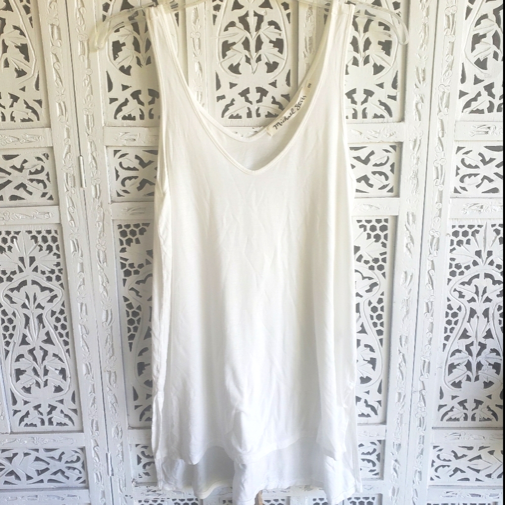 (2) NWOT Bundel Michael Stars OS white Tank top